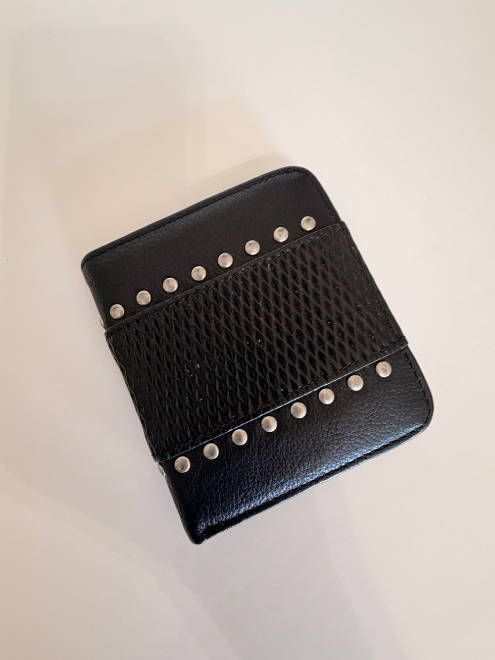 Silpada Kenzie Bidold Wallet Black Silver Rivets